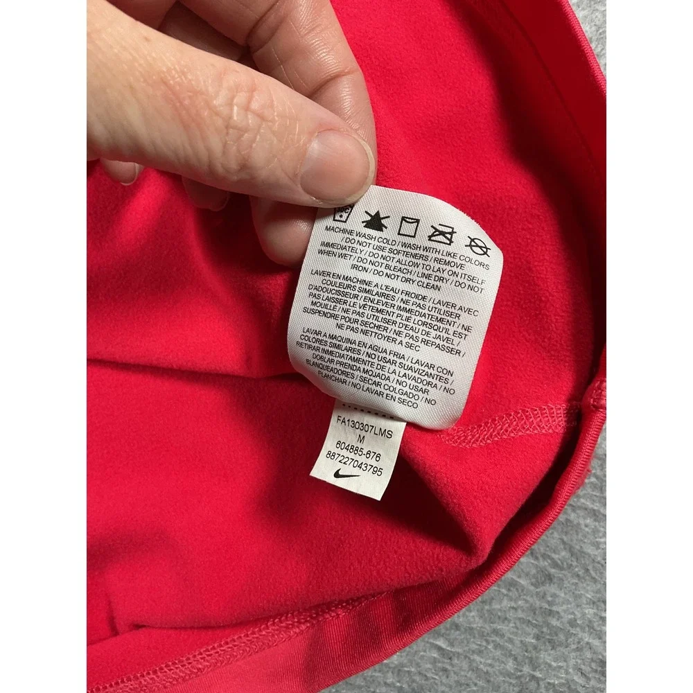 Nike Pro Dri-FIT Womens Half Zip Training Top Pink Red 604885-676 Size M 1655